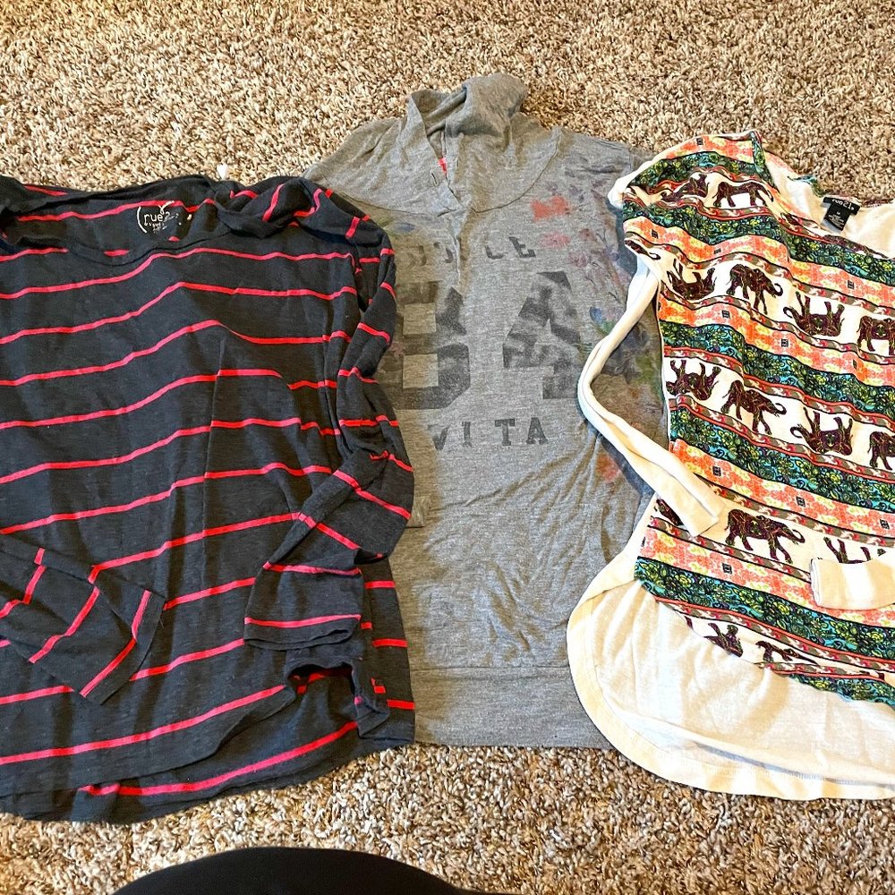 3 pc-Junior Girls Long Sleeve Shirts-Medium-Blessed Be The Gift Closet